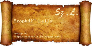 Szopkó Leila névjegykártya
