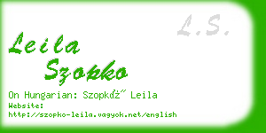 leila szopko business card